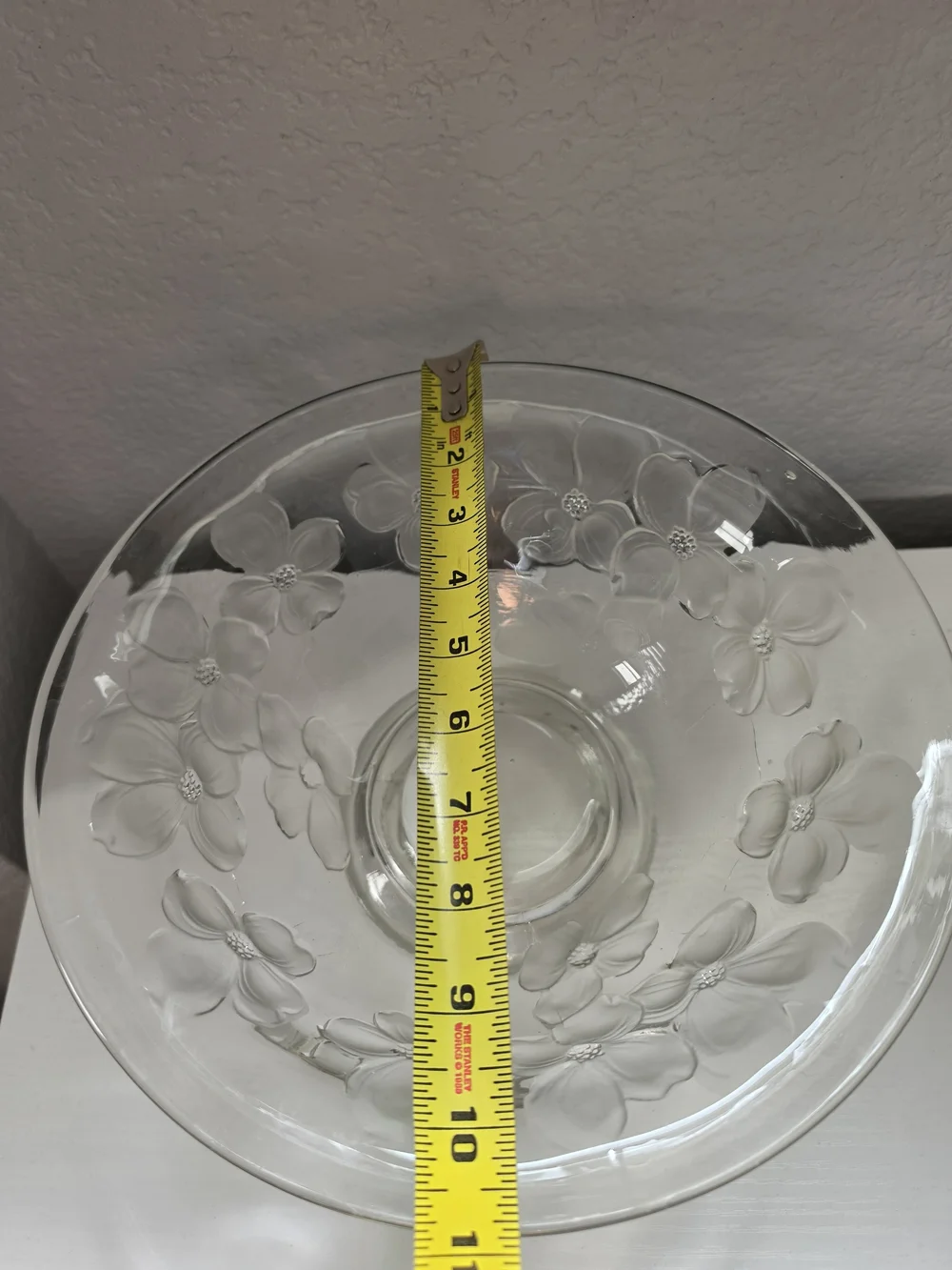 Vintage Colony Dogwood Etched Glass Floral Bowl